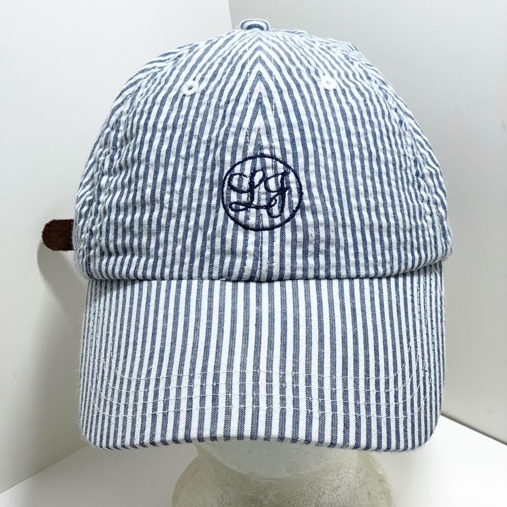 Lauren James Company Dad Hat Striped Blue/White Preppy/Dress Mens